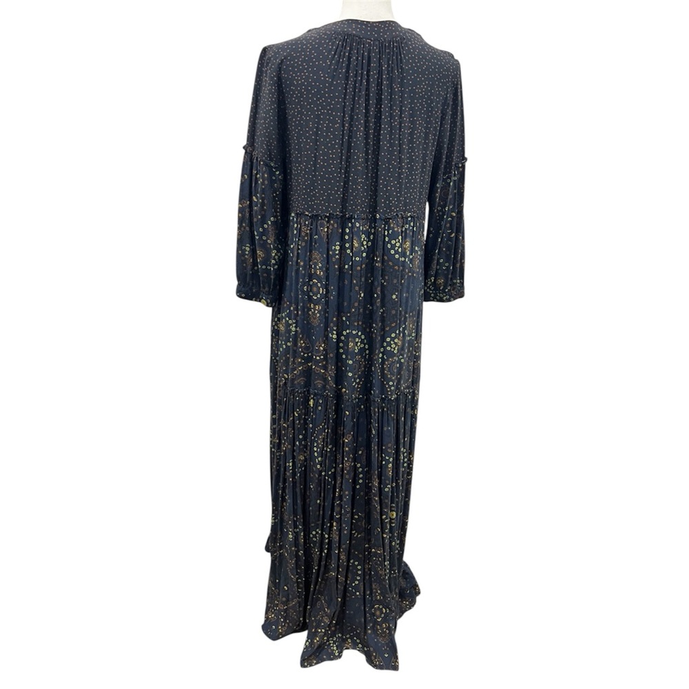 Malia Mills Flowy Button Front 3/4 Sleeve Maxi Shirt Dress - Picture 7 of 16